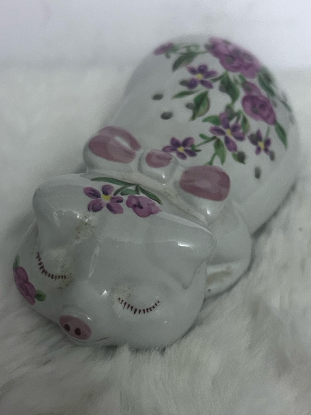 50%offw❤️ Vintage Avon Pig Floral Sachet dispenser Pink 1978